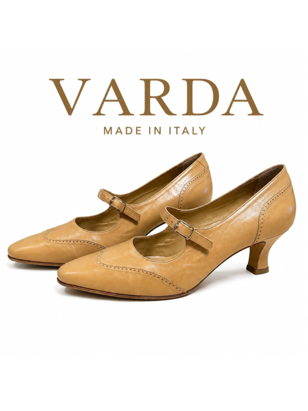 Varda Made in Italy Leather Mary Jane Heels 40.5